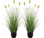 3FT / 4FT Extra Lush Artificial Plant (2pcs), Luxury Fake Tall Plants with Pot, Luxury Faux Tall Greenery with Dogtail for Garden Porch and Home Decor (Green, 3FT)