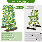 17 x 42 Inch Garden Trellis for Raised Beds Foldable Climbing Plant Support Cucumber Trellis Outdoor A-Frame Metal Vegetable Trellis with Garden Supplies for Grape Tomato Peas Flower