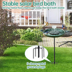 Yiabivo Solar Powered Bird Bath with Fountains for Hummingbirds,Stable Stylish Design with 5-Prong Base Stake Plastic Bird Bath for Outside Lawn Patio Yard Garden