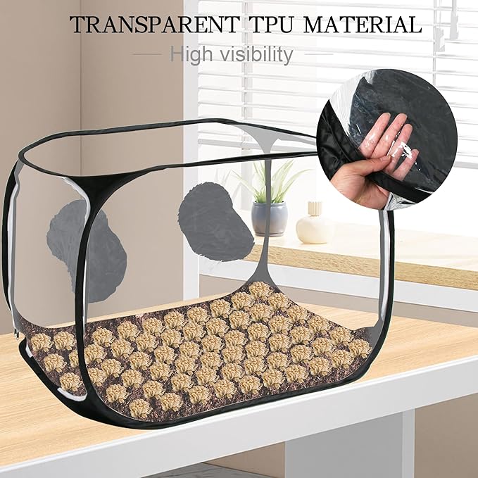 Portable Still Air Box Mycology with Pop Up Mushroom Growing Kit - Ideal for Mushroom Cultivation in Office and Mycology Enthusiasts (Black)