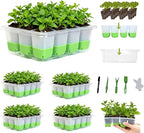5-Pack Reusable Silicone Seed Starter Kit,Reusable 60Cell Seed Starter Trays with Easy Push-Out Design,Foldable Design for Easy Transplanting,Indoor Gardening Supplies for Vegetables, Flowers & Herbs