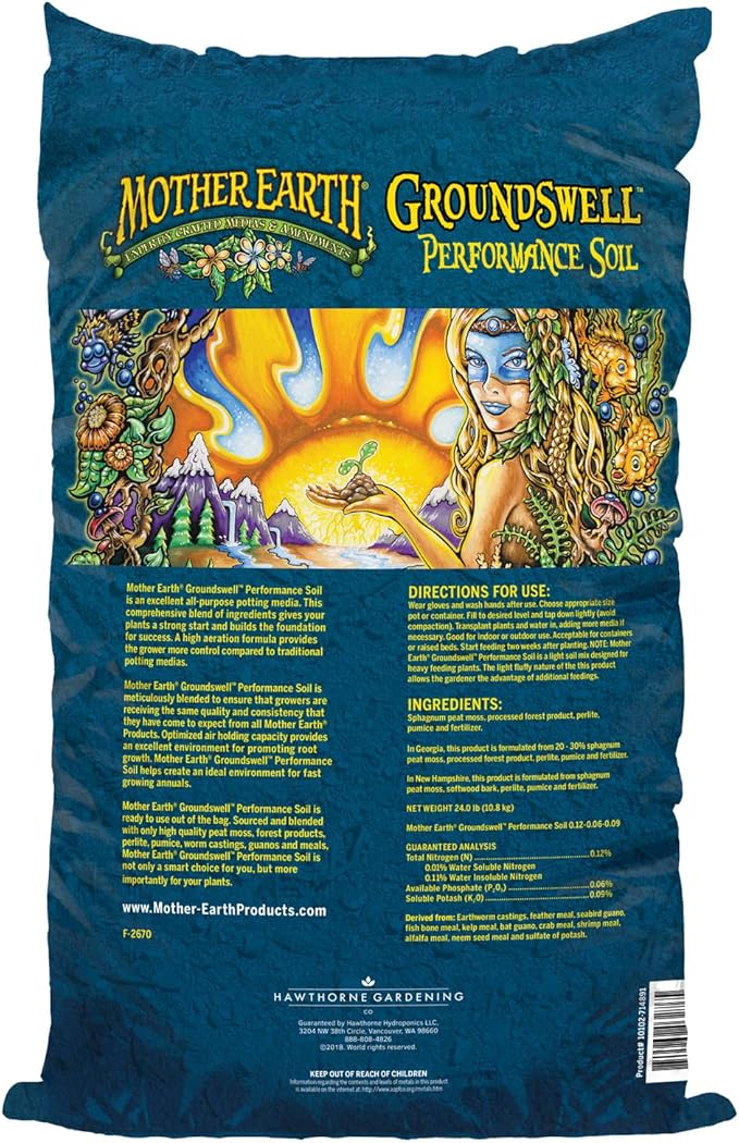 Mother Earth Groundswell Performance Soil, All-Purpose Potting Soil for Plants, High-Aeration Formula, 1.5 cu. ft.