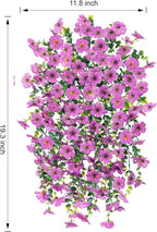 HyeFlora Artificial Flowers for Outdoors Garland Decoration, 2Pcs Purple Fake Hanging Flowers, UV & Fading Resistant, Faux Decor for Home Porch Patio Balcony Planter Yard