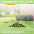 6ft Expandable Bamboo Teepee Trellis for Climbing Plants, Self-Standing Natural Bamboo Trellis for Plant Support, Folding Garden Trellis for Vines Flowers Vegetable Indoor Outdoor