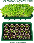 Hahood 4 Pack Seed Starter Tray Set Plants Growing Trays Peat Pots for Seedlings with Seed Starter Pots, Plastic Germination Tray, Plant Labels, Tool for Flower Vegetable Planting, Green