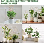Small Trellis for Potted Plants, 15.94 inch Gold Metal Plant Trellis for Climbing Plants Indoor, Pant Lattice for Ivy Vines Hoya Houseplants Flower 4 Pack