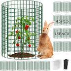 15 Packs Plant Protectors from Animals, 45Pcs 12"x 16" Large Metal Wire Mesh Garden Plant Cages for Outdoor Gardening, Chicken Wire Cloche Plant Cages for Rabbits with Zip Ties & Stakes(Green)
