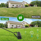 18-inch Rolling Lawn Aerator Tool, 50"-70" Handle Heavy Duty Spike Aerator with Sandbag, 40 Iron Spikes Tighten with Patience, Manual Rolling Aerator Lawn for Yard Garden