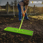 Lawn Leveling Rake 30"x10" - Stainless Steel with Adjustable 30"-74" Handle, Anti-Flipping Lawn Tool for Garden, Farm, Backyard, Golf Course