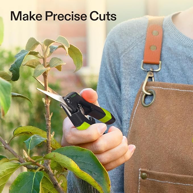 VIVOSUN Gardening Hand Pruner Pruning Shear with Straight Stainless Steel Blades (Black, Straight Blade, 6 Pack)