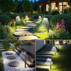 Ahaorigin 6 Pack Solar Pathway Lights Outdoor, 12 Brighter LED Solar Lights Outdoor Waterproof, Up to 12 Hrs Modern Path Light for Yard Garden Walkway Driveway Lawn, Cool White
