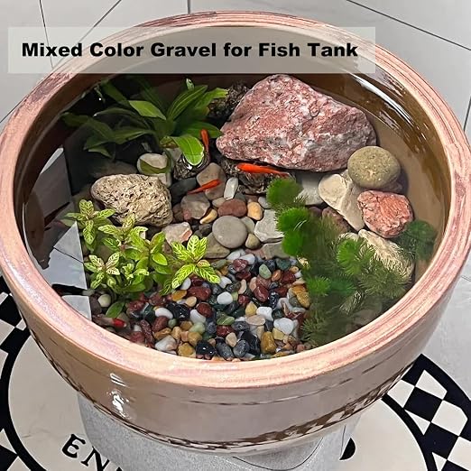 5LB Succulents Rocks for Plants Cactus Gravel Pebbles for Fish Tank 1/2 Inch Natural River Rocks for Vase, Aquarium, Landscaping,Bonsai,Terrarium Pebbles, Mixed Color