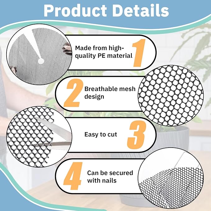 10 PCS Plant Pot Cover, 11.8 Inch Plant Soil Covering, Pot Grids for Indoor Plants, Cuttable Plant Pot Soil Covers with 30 Metal Nails