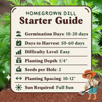 Seedboy Organic Dill Seeds for Planting Indoor and Outdoor, Non-GMO and USDA Certified Herb Seed Packet for Hydroponic Garden Indoor or Planting Outdoors (Bouquet Dill)