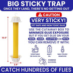 Fly Stick Sticky Fly Traps for Indoors Outdoor 4pk. Non-Toxic Super Sticky Hanging Flies Catcher Paper Tape Strips for Home. Catches All Bugs and gnats. Indoor Outdoor House Flying Insect Trap.