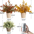 4 Pack Small Fake Plants in Pulp Pot for Home Decor, Artificial Plants Indoor, Small Faux Plants Indoor for Bathroom Bedroom Kitchen Office Farmhouse Room Shelf Decor Fall Decor
