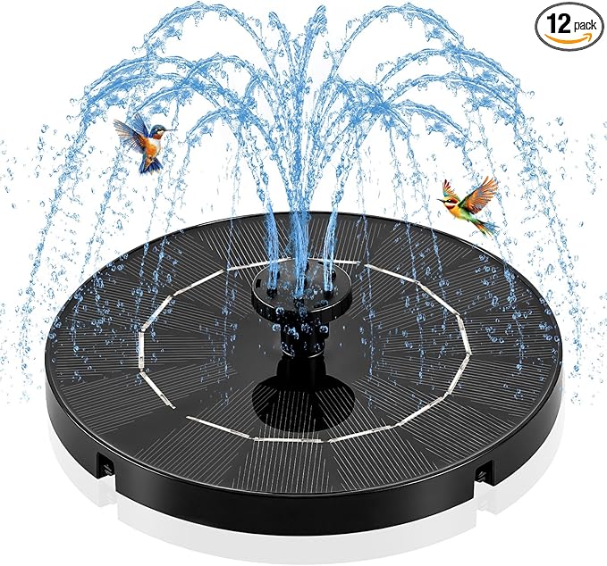 3.5W Solar Powered Water Fountain for Bird Bath Solar Water Pump with 6 Nozzles,Floating Solar Fountain Pump Outdoor Garden Bird Bath Fountain
