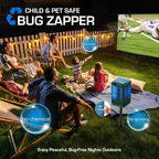 Solar Bug Zapper Outdoor, Waterproof Mosquito Zapper Type-C & Solar Powered, Auto On/Off, Cordless 4200V Electric Fly Zapper, 5000mAh Rechargeable Mosquito Trap Killer for Patio Backyard Camping