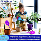 4Pcs No-Clog Glass Plant Watering Globes,Self Watering Planter Insert with Terracotta Watering Spikes,Water Bulbs for Indoor&Outdoor Plants,Vacation Plant Watering Devices,Tulip-Shaped
