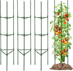 TCBWFY 4-Pack 63-Inch Adjustable Tomato Cages, Heavy-Duty Metal Plant Support Trellis for Garden and Pots, DIY Tomato Stakes, Height Adjustable 16 to 252 Inches