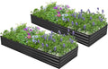 2PCS 6x3x1ft Galvanized Raised Garden Bed,Outdoor Planter Box Metal Patio Kit Planting Bed for Vegetables Flowers Herb,Black