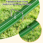 Sprinkler Soaker Hose for Yard 50 FT(25 ft 2pack) with Holes, Flat Garden Soaker Hose with Splitters and Staples, Drip Hose Sprinkler Watering Drip Irrigation Hoses for Lawn Garden Watering System