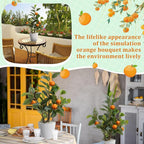 Suncalla 2 Pack Artificial Orange Potted Plants 19.7 Inches Fake Orange Tree Simulation Realistic Fruit Plant with Pot Faux Tree Indoor Decoration for Home Office Living Room Table Desk
