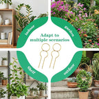 Nogeqi 2 Pcs Plant Support for Climbing, Metal Plant Trellis Indoor, 12 Inch Small Plant Stakes for Indoor Plants, Trellis for Climbing Plants Garden Potted (Gold)