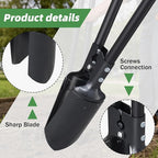LLARGUEST Post Hole Digger,54 Inch Heavy Duty Metal Hole Digger Tool for Digging,Grey Manual Tool for Transplant, Camping,Gardening.