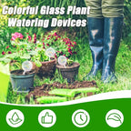 Pynqdfu 4 Pcs Large Plant Watering Globes,Self Watering Planter Insert Plant Accessories,Rainbow Gradient Glass Watering Devices for Vacation,Travel,Indoor,Outdoor,Home,Garden,10.6" L×3.15" D