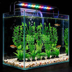 Artificial Aquarium Plants Set, Plastic Fish Tank Decorations, Fish Tank Decor for Betta Goldfish (18pcs-Green)