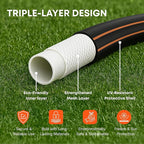 Flexibility Garden Hose, 25ft x 5/8", No-Kink, Wear-Resistant & Freeze-Resistant, Flexible Water Hose, Rubber Hose With Male/Female Fittings,Working Pressure 200 PSI,Burst 600 PSI, 3/4'' GHT