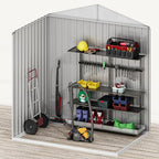 DWVO 6x4ft Outdoor Storage Shed, Lockable Metal Tool Storage Sheds, Waterproof Garden Sheds with Vents for Backyard, Patio, Garage, Lawn, Brown