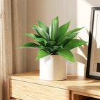 Ttranewsoo Fake Plants Artificial Agave Plants,Large UV Resistant Fake Agave Planters for Indoor and Outdoor Decorating Tropical Plant Succulents Greenery Indoor Decor((2Pack Light Green) 13.8"