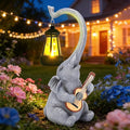 Solar Garden Elephant Statue with LED Lights, Outdoor Yard Decor for Lawn Patio Home, Mother’s Day Birthday Gifts for Women, Unique Garden Gift