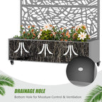 Casaphoria Metal Raised Garden Bed with Trellis and Wheels, 47"x47"x16" Planter Box for Climbing Plants, Vegetables & Vines, Features Drainage Holes and Privacy Screen, Grey-Net