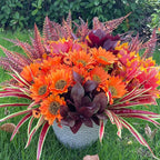 Artificial Sunflowers Flowers Faux Plants for Outdoor, 12 Bundles Fake Silk Realistic Greenery Bushes Look Real UV Resistant for Outside Planters Porch Pot Fall Decor