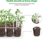 Bonviee 5-Pack Seed Starter Trays for Indoor Germination – Humidity Dome to Regulate Temperature & Humidity, Clear Tray for Root Observation, Drain Holes to Prevent Overwatering (5 Packs, Clear)