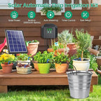 NFESOLAR 4W Solar Powered Automatic Drip Irrigation Kit with LCD Timer, Customizable Watering Duration 1–30min & Interval 3h–7d, Solar Irrigation System for 15 Potted Plants, Garden, Patio, Vacation