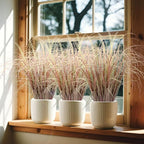 12Pcs Artificial Grass Plants, Faux Shrubs Wheat Grass, Artificial Tall Grass Fake Plants for Outdoor Decor,Artificial Greenery Stems Weed for Room Indoor Home Decor（Light Purple）