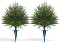 Grooy Artificial Cypress Topiary Bushes with Spike, 2 Pack Faux UV Resistant Cedar Ball Trees for Outdoor Planters, Fake Shrubs Plants for Porch Garden Decor