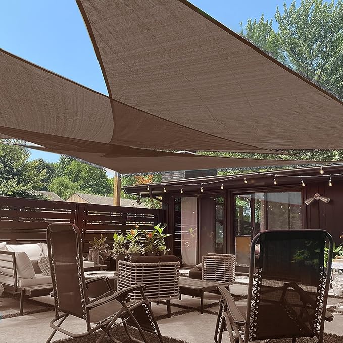 LOVE STORY Custom Size 6'x6'x8.5' Brown Sun Shade Sail Right Triangle Sunshade Fabric Awning Canopy for Patio Backyard Carport Pergola (Customized)