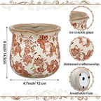 Newtay 6 Inch Ceramic Plants Pots Vintage Ceramic Flower Planters Crackle Glaze Finish Flower Pots Decorative Floral Vintage Planters for Living Room Garden Home Decor Gifts(Fresh)
