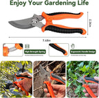 4-in-1 Weeding Tool with Hoe, Grabber, Pruning Shears & Scrub Brush,Garden Hoe & Weed Puller Tool with Long Handle,Dandelion Heavy Duty Uprooting Tool for Lawn Yard Garden