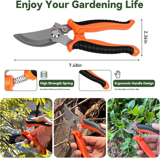 Garden Hoe & Weed Puller Tool with Long Handle, 60 Inch,Manual Weed Remover Tool, 3-in-1 Weed Rake & Grabber & Pruning Shears, Dandelion Gardenia Heavy Duty Uprooting Tool for Yard, Lawn and Garden