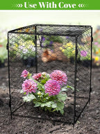 Kalolary 5 Packs Plant Protectors with Cover from Animals, 20''Large Square Wire Plant Cage Metal Garden Plant Protection Chicken Wire Cloche for Plant Flowers Vegetable (20'' x12.6''x 12'')
