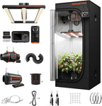 Spider Farmer Grow Tent Kit 2.3X2.3ft Complete System, G1500 150W Full Spectrum Bar Style LED Grow Light 28"X28"X63" Indoor 1680D Mylar Tent with 4" Ventilation System with GGS Controller