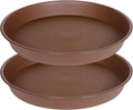 2 Pack of 10 inch Plant Saucer Gray, Heavy Duty Plastic Plant Saucer 10 inch Round, Durable Plant Tray for Pots, Plant Saucers for Indoors, Plant Trays for Planter 9"/10" (10", Chocolate)