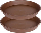 2 Pack of 10 inch Plant Saucer Gray, Heavy Duty Plastic Plant Saucer 10 inch Round, Durable Plant Tray for Pots, Plant Saucers for Indoors, Plant Trays for Planter 9"/10" (10", Chocolate)