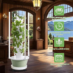 Hydroponics Growing System Kit with LED Grow Lights,8-Layer Vertical Garden Tower, 32 Pods Large Planting Sites, 8 Gallon Indoor Growing System for Vegetables, Herbs & Tomatoes, Pump&Dual Timer